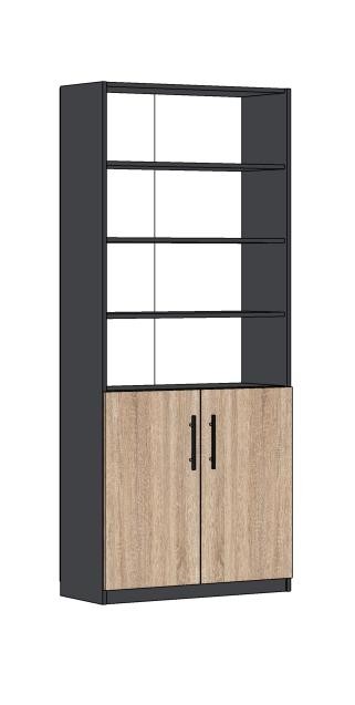 Шафа напівзакрита з полицями БРІК (В803)